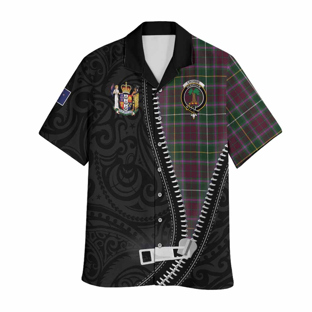 Crosbie Tartan Hawaiian Shirt New Zealand Pattern Unique Zipper Stylized