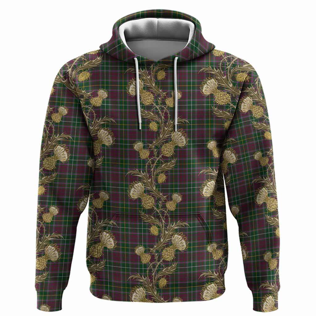 Crosbie Tartan Hoodie Seamless Scottish Thistle Flowers