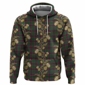 Crosbie Tartan Hoodie Seamless Scottish Thistle Flowers