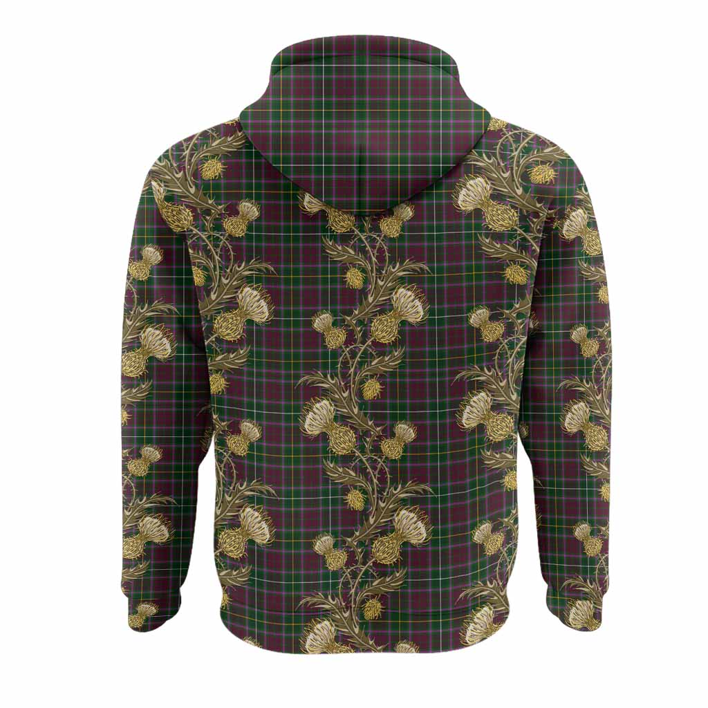 Crosbie Tartan Hoodie Seamless Scottish Thistle Flowers