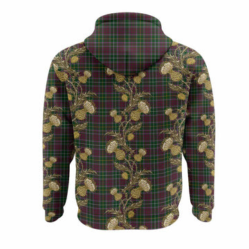 Crosbie Tartan Hoodie Seamless Scottish Thistle Flowers
