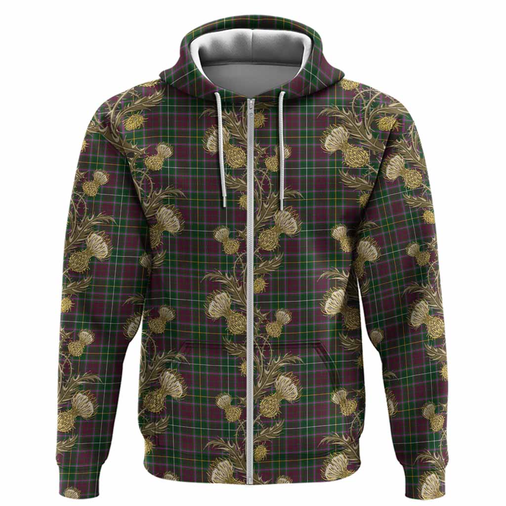 Crosbie Tartan Hoodie Seamless Scottish Thistle Flowers
