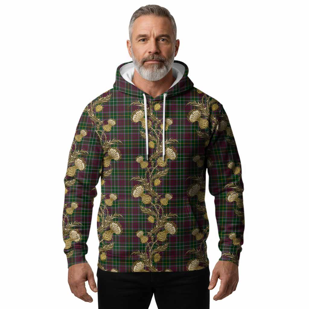 Crosbie Tartan Hoodie Seamless Scottish Thistle Flowers