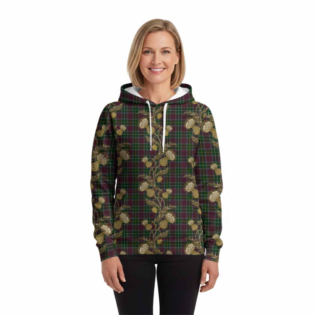 Crosbie Tartan Hoodie Seamless Scottish Thistle Flowers