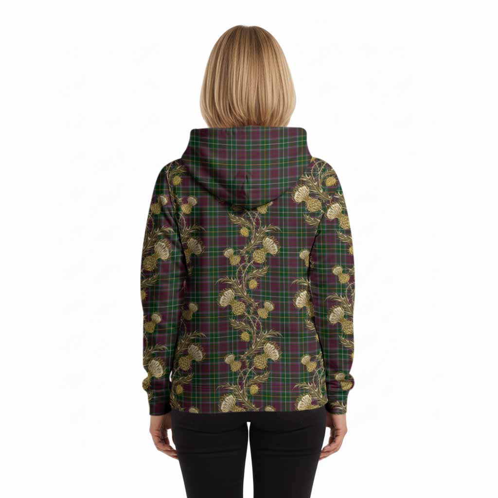 Crosbie Tartan Hoodie Seamless Scottish Thistle Flowers