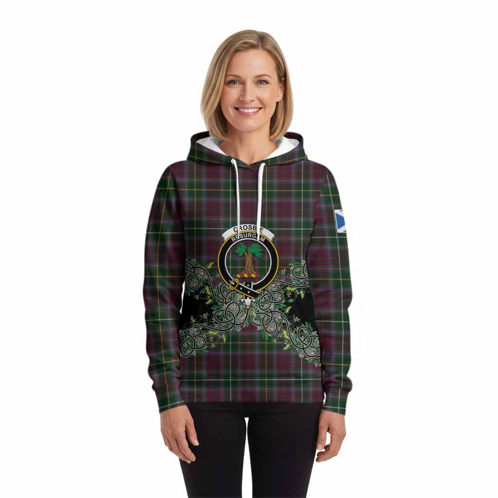 Crosbie Tartan Hoodie Thistle Scottish Spirit