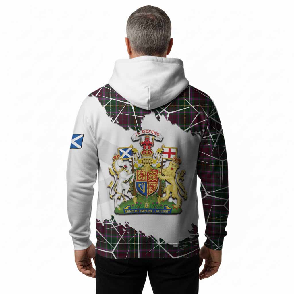 Crosbie Tartan Hoodie with Family Crest and Lion Rampant Grunge Style