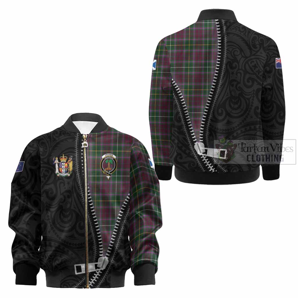 Crosbie Tartan Kid Bomber Jacket New Zealand Pattern Unique Zipper Stylized