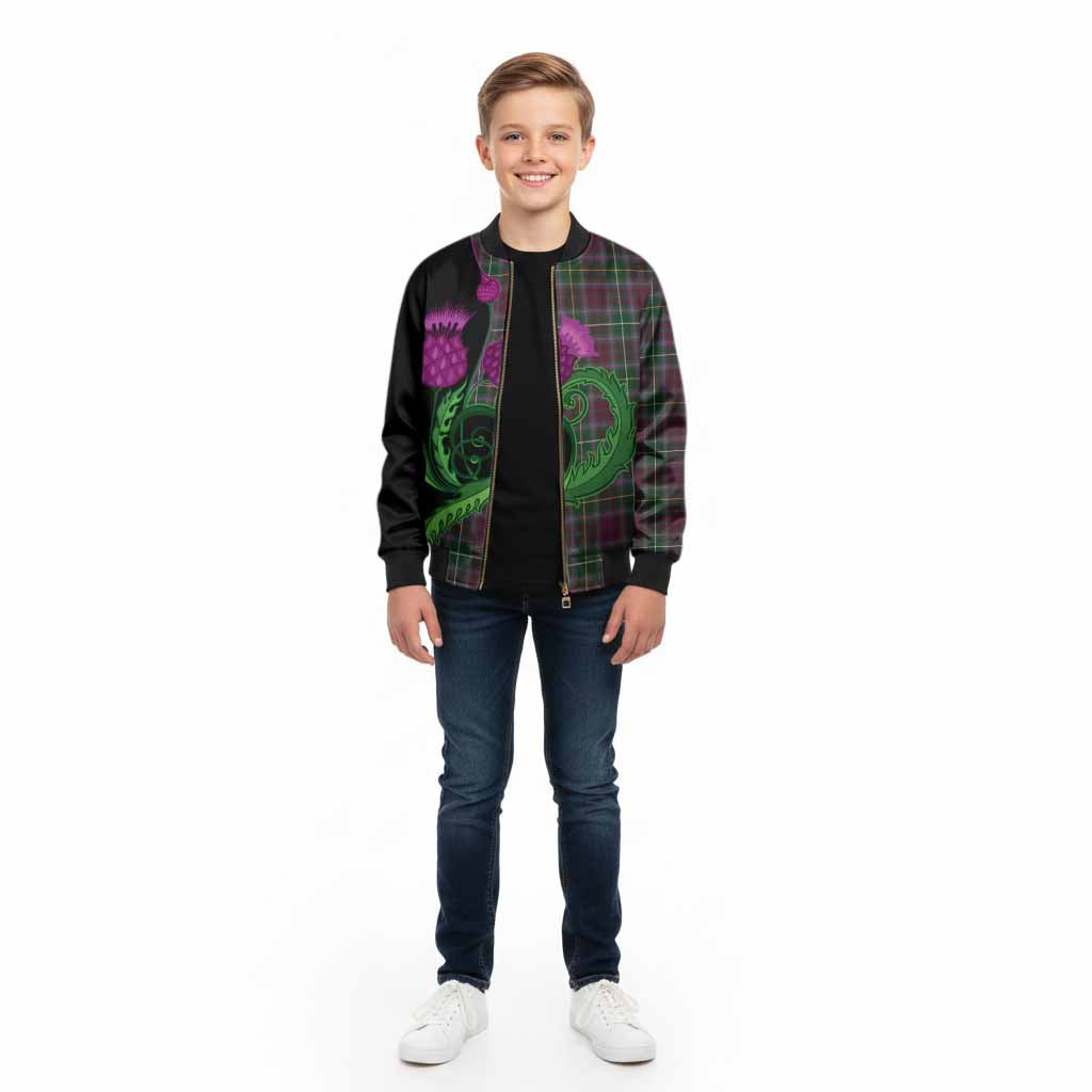 Crosbie Tartan Kid Bomber Jacket Traditional Scottish Thistle