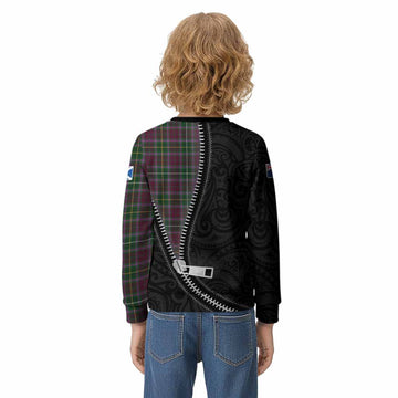 Crosbie Tartan Kid Knitted Sweatshirt New Zealand Pattern Unique Zipper Stylized