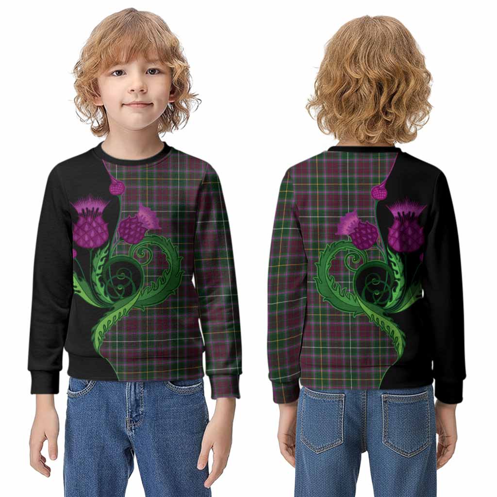 Crosbie Tartan Kid Knitted Sweatshirt Traditional Scottish Thistle