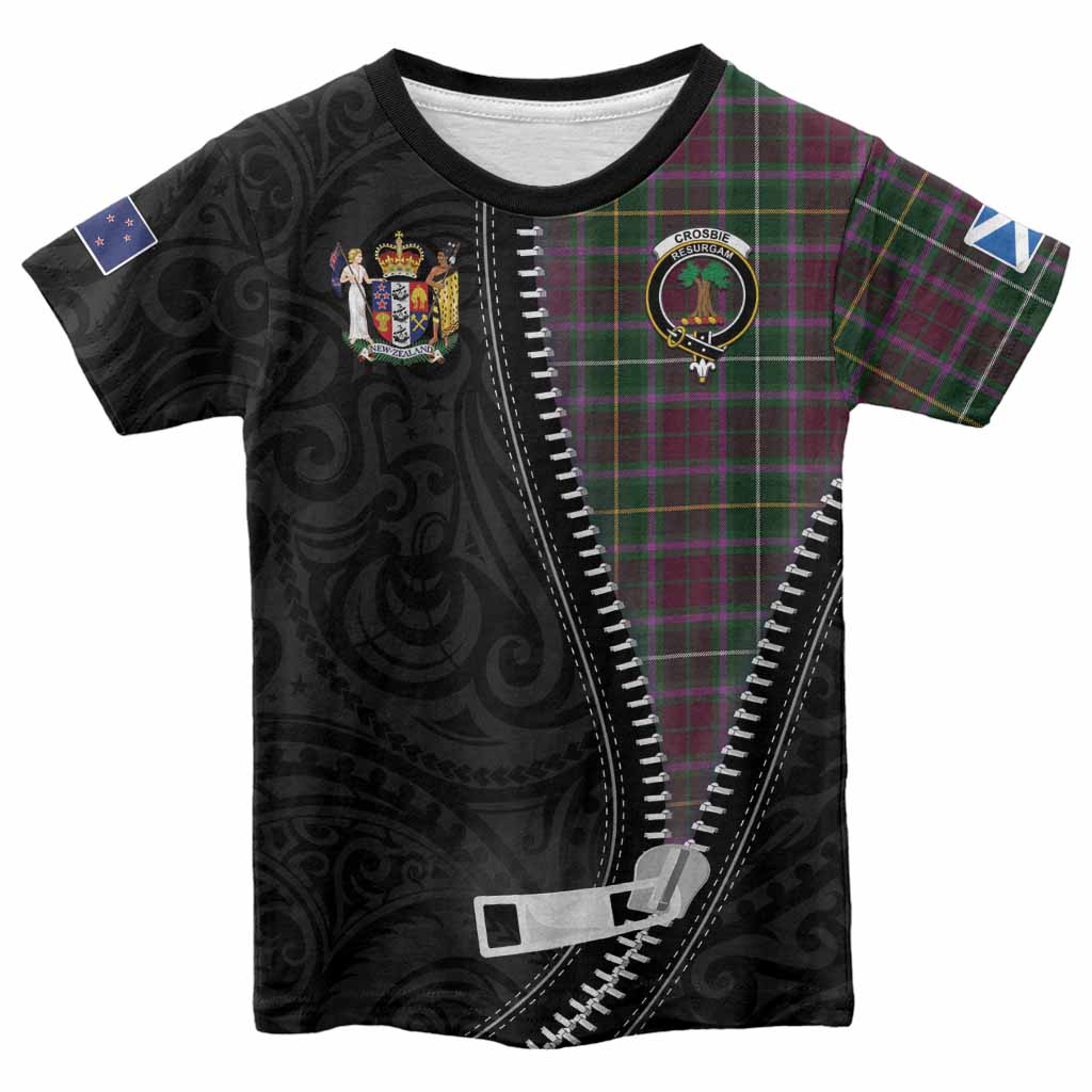 Crosbie Tartan Kid T-shirt New Zealand Pattern Unique Zipper Stylized