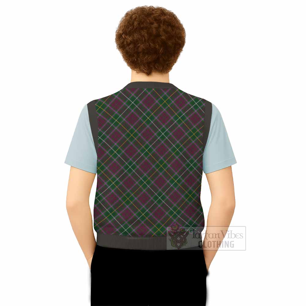 Crosbie Tartan  Knitted V-Neck Vest Cross Style