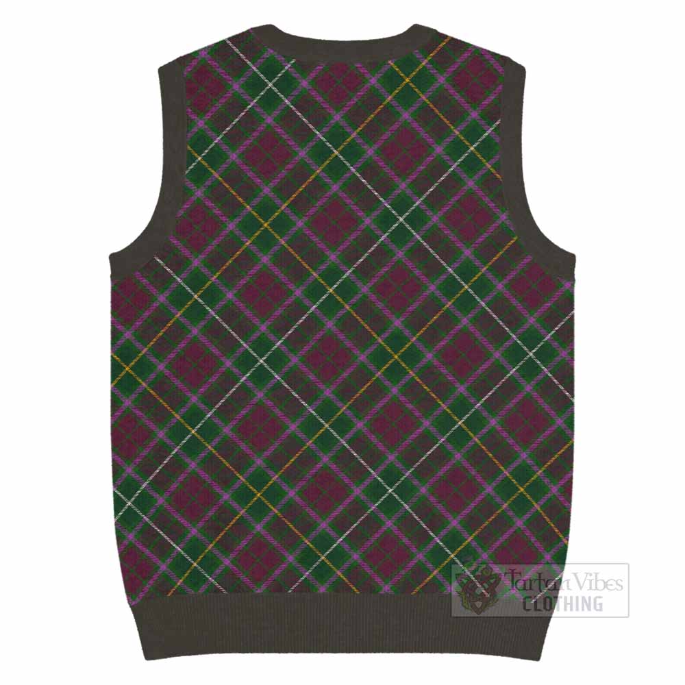 Crosbie Tartan Knitted V-Neck Vest with Family Crest Cross Style