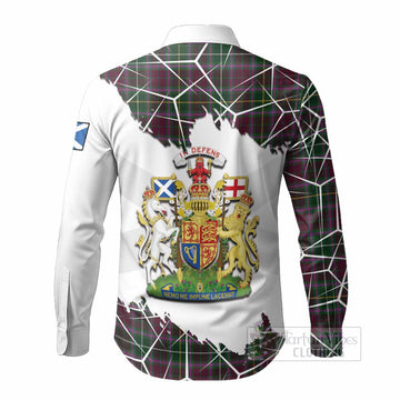 Crosbie Tartan Long Sleeve Button Shirts with Family Crest and Lion Rampant Grunge Style