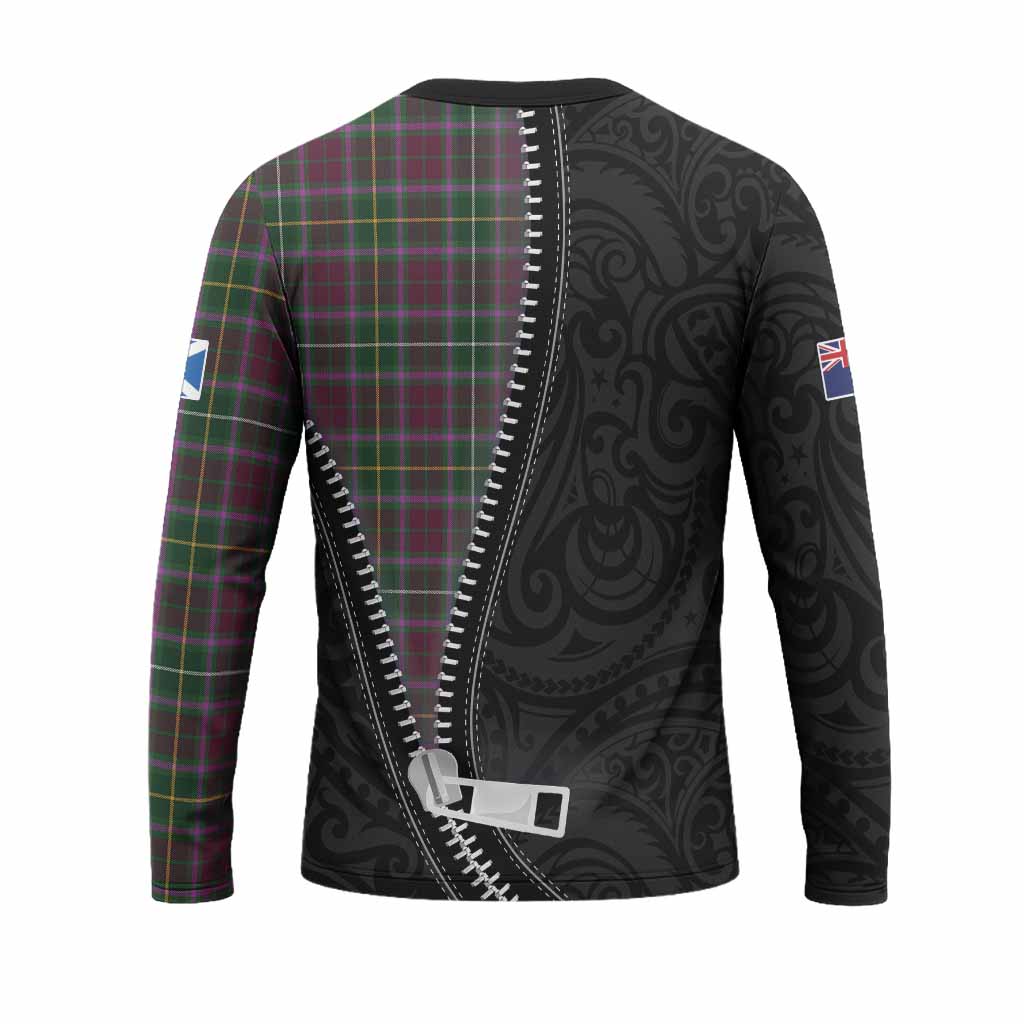Crosbie Tartan Long Sleeve T-Shirt New Zealand Pattern Unique Zipper Stylized