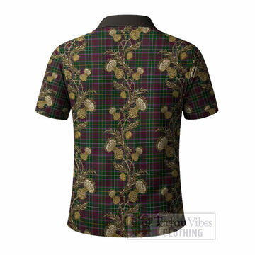 Crosbie Tartan Polo Shirt Seamless Scottish Thistle Flowers