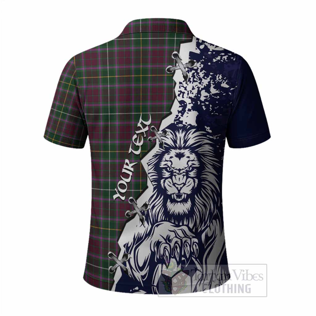 Crosbie Tartan Scottish Polo Shirt Angry Lion With Soccer Ball Style