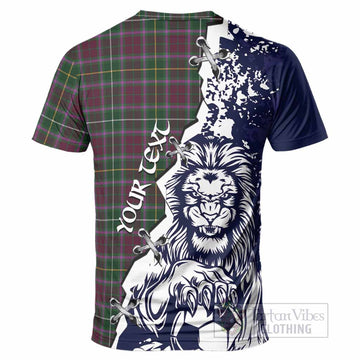 Crosbie Tartan Scottish T-Shirt Angry Lion With Soccer Ball Style