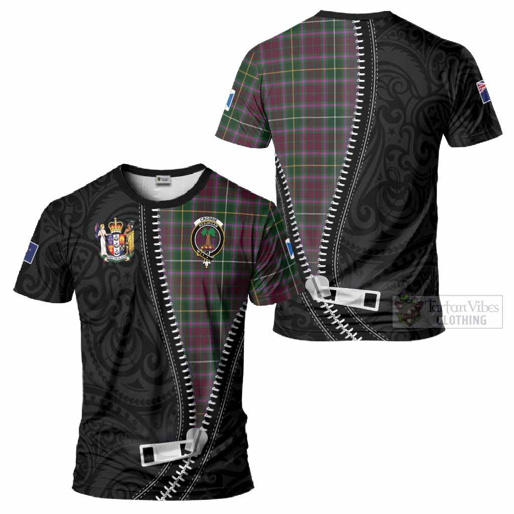 Crosbie Tartan T-Shirt New Zealand Pattern Unique Zipper Stylized