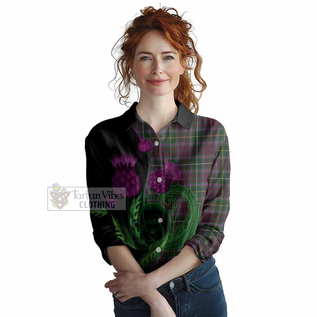 Crosbie Tartan Women Casual Shirt Traditional Scottish Thistle
