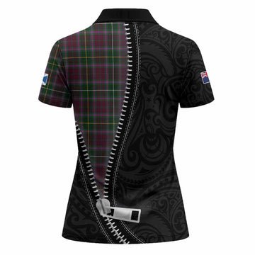 Crosbie Tartan Women Polo Shirt New Zealand Pattern Unique Zipper Stylized