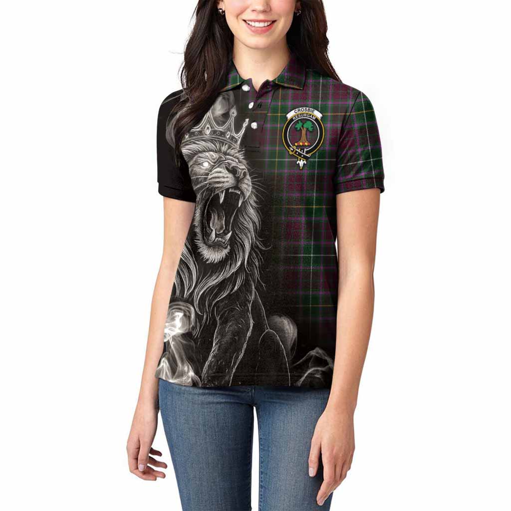 Crosbie Tartan Women Polo Shirt Roaring Lion Heritage