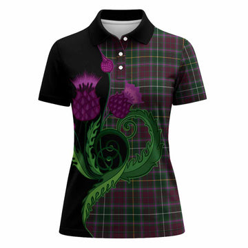 Crosbie Tartan Women Polo Shirt Traditional Scottish Thistle