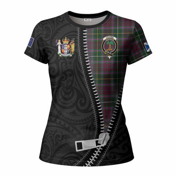 Crosbie Tartan Women T shirt New Zealand Pattern Unique Zipper Stylized