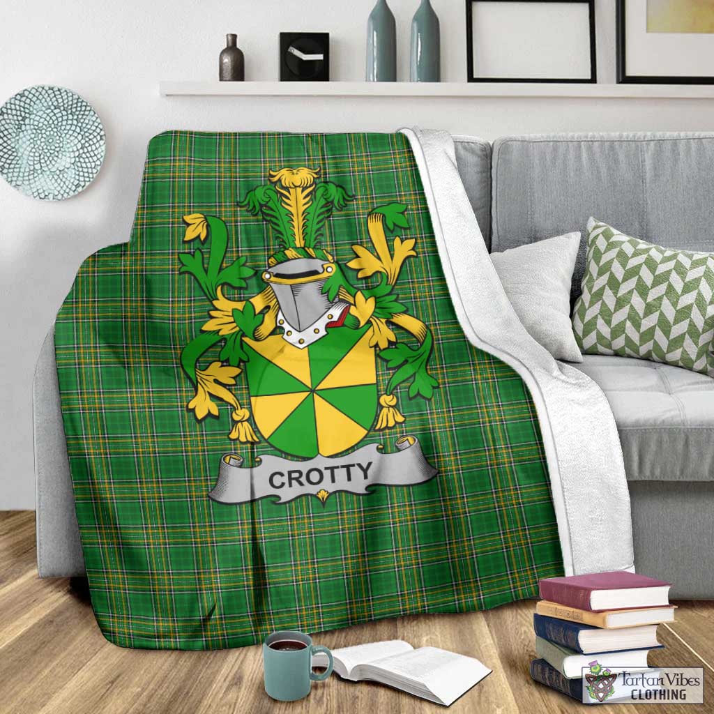 Crotty Irish Clan Tartan Blanket with Coat of Arms - Tartan Vibes Clothing