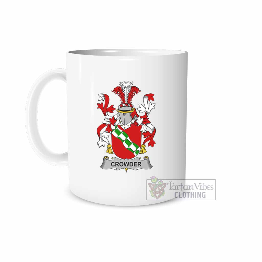 Crowder Irish Clan Coat of Arms Ceramic Mug White - 2D-tartanvibesclothing