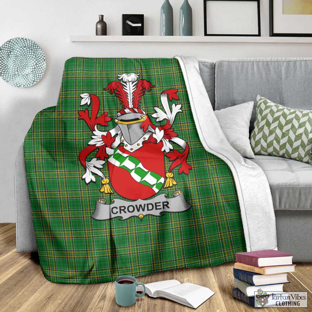 Crowder Irish Clan Tartan Blanket with Coat of Arms - Tartan Vibes Clothing