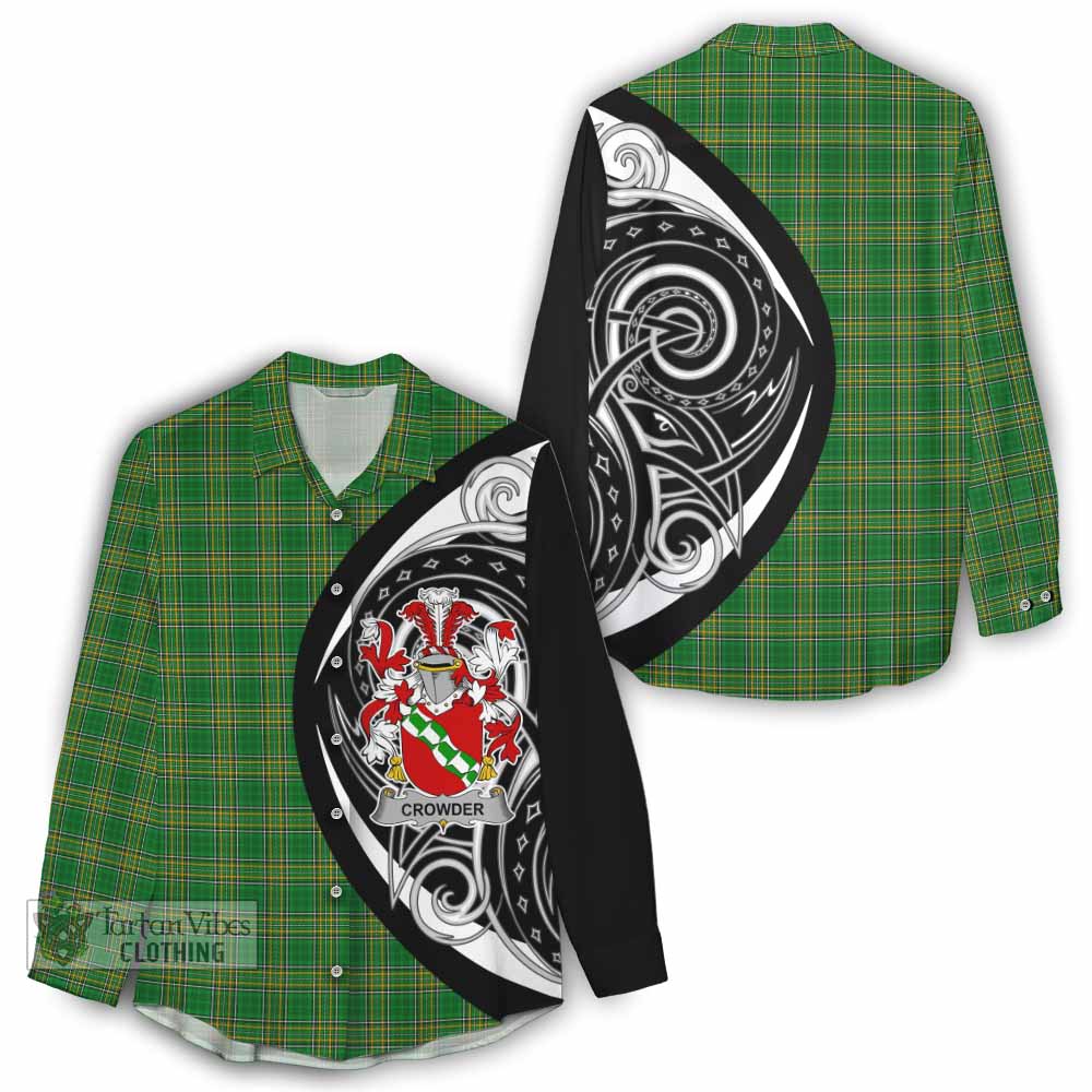 Tartan Vibes Clothing Crowder Irish Clan Women's Casual Shirt Celtic Circle Style