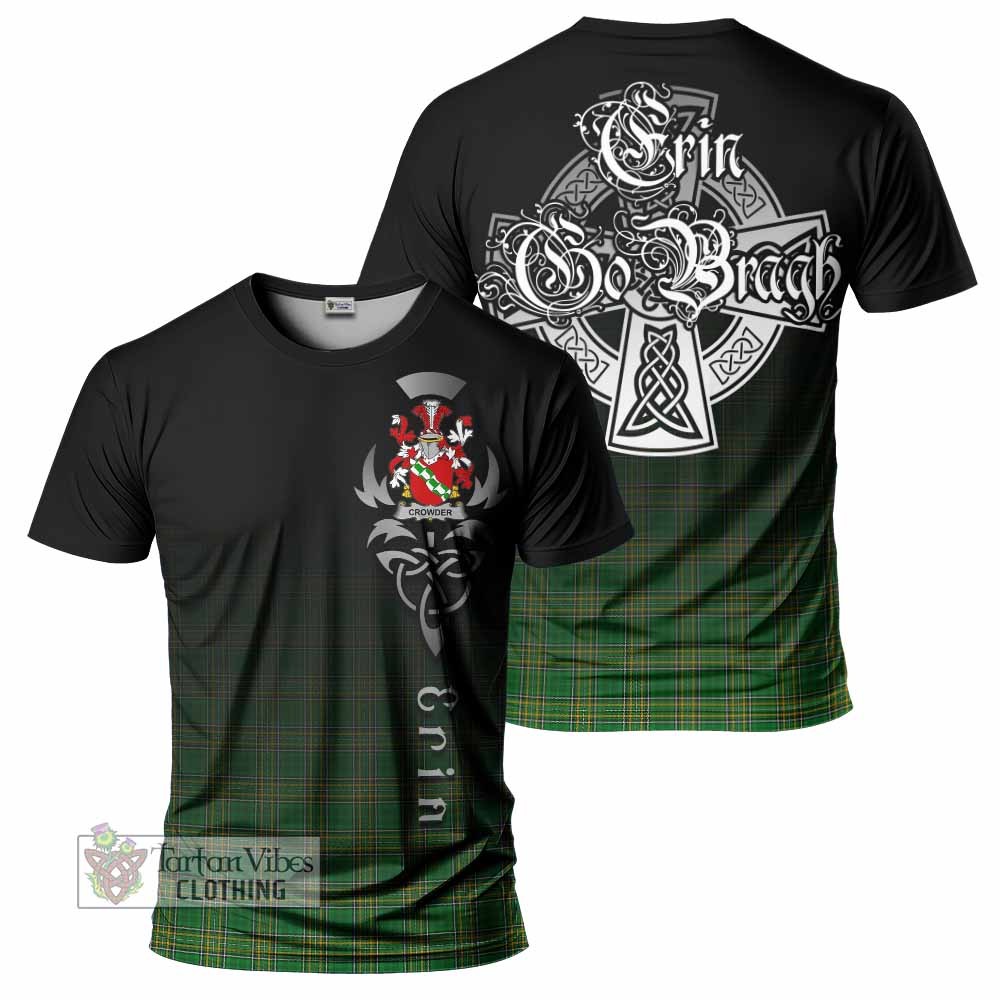 Tartan Vibes Clothing Crowder Irish Clan T-Shirt with Coat of Arms Erin Go Bragh Celtic Inspired