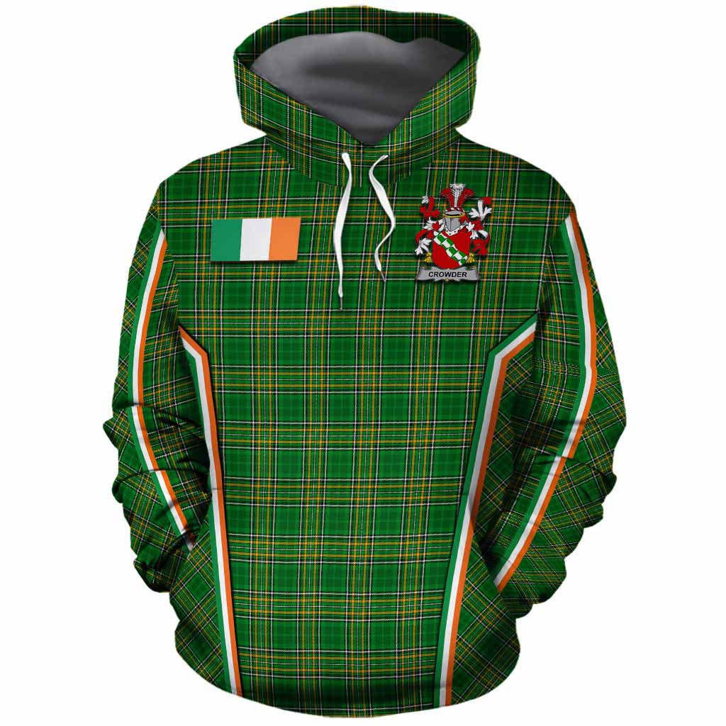 Crowder Irish Clan Coat of Arm Tartan Cotton Hoodie Flag Style