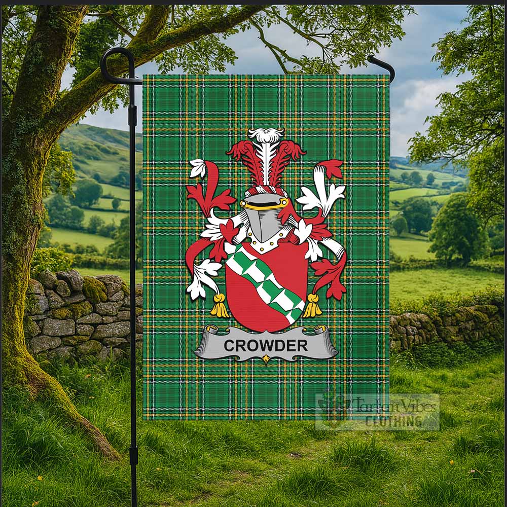 Crowder Irish Clan Tartan Flag with Coat of Arms