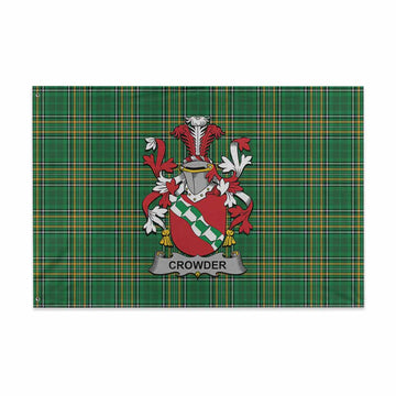 Crowder Irish Clan Tartan House Flag with Coat of Arms