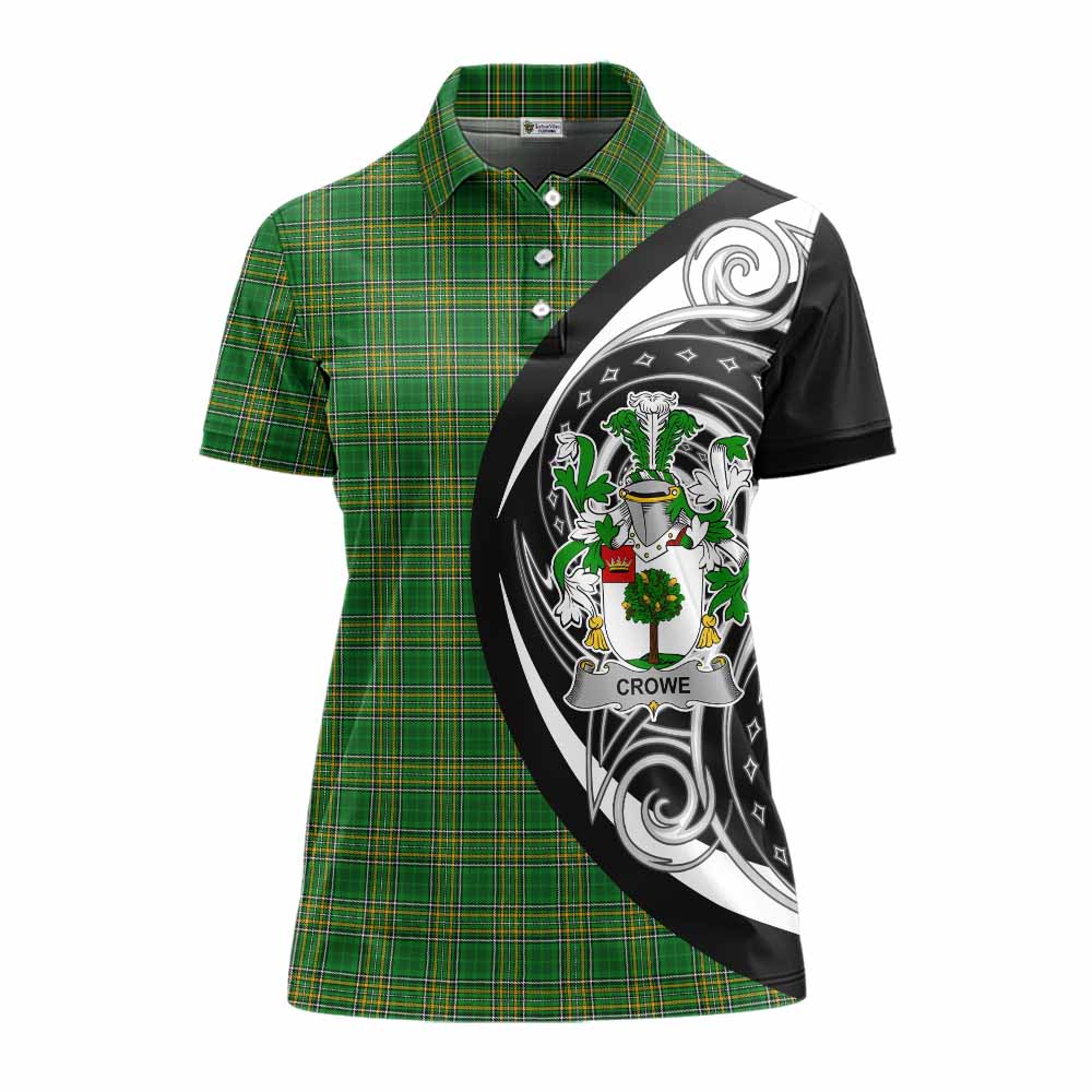 Crowe Irish Clan Women's Polo Shirt Celtic Circle Style Women - Tartan Vibes Clothing