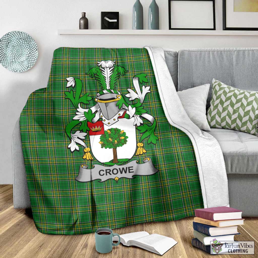 Crowe Irish Clan Tartan Blanket with Coat of Arms - Tartan Vibes Clothing