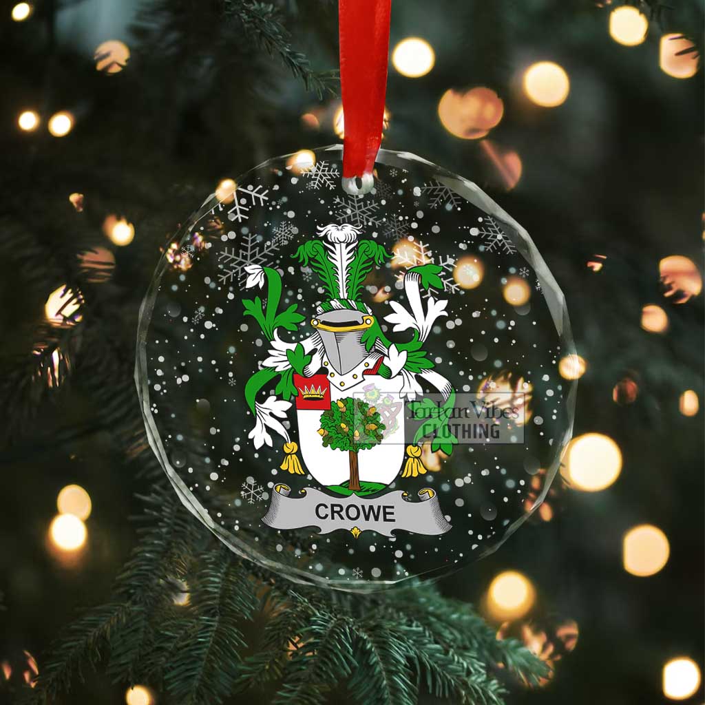 Crowe Irish Clan Christmas Glass Ornament with Coat of Arms - 2D-tartanvibesclothing