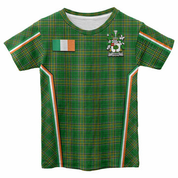 Crowe Irish Clan Coat of Arm Tartan Kid T-shirt Flag Style
