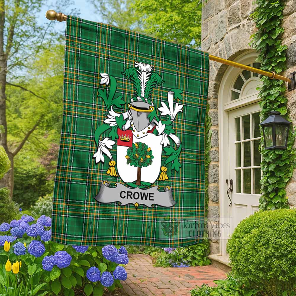 Crowe Irish Clan Tartan Flag with Coat of Arms
