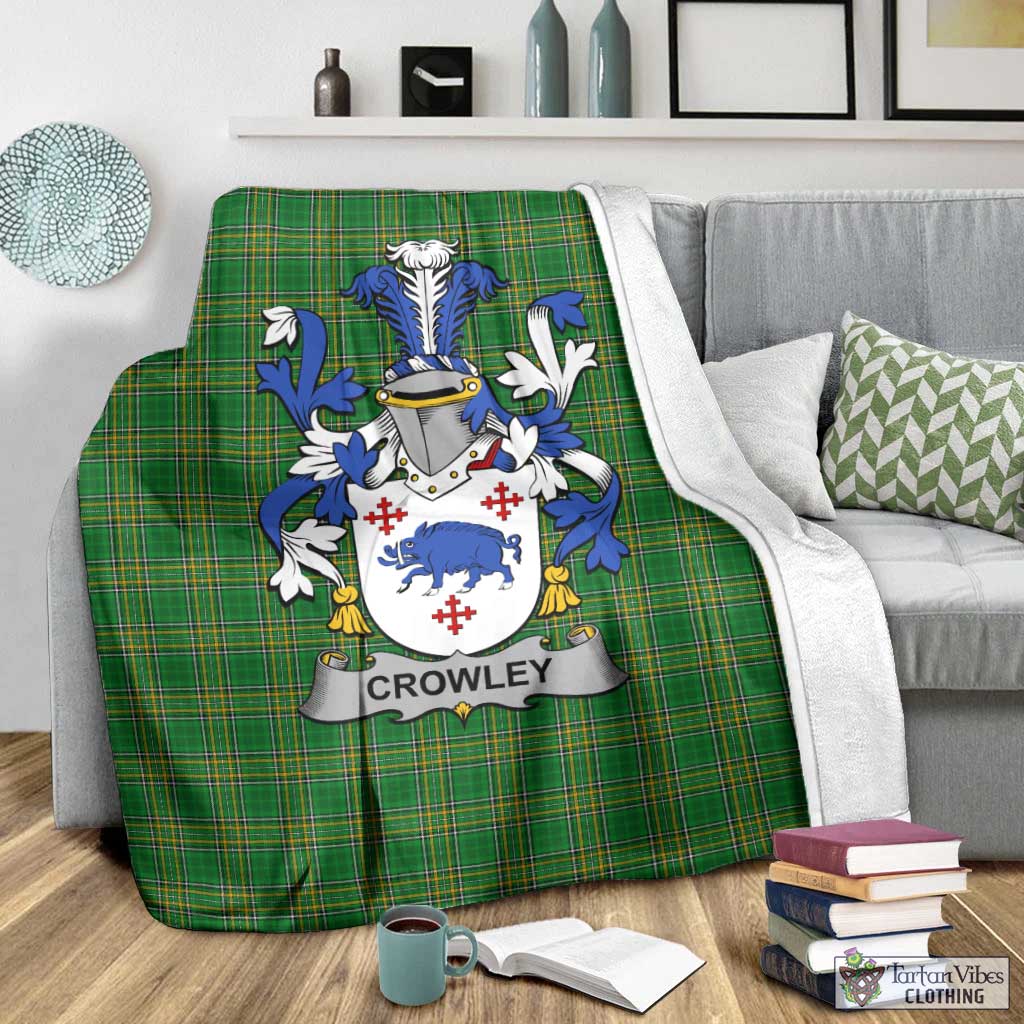 Crowley Irish Clan Tartan Blanket with Coat of Arms - Tartan Vibes Clothing