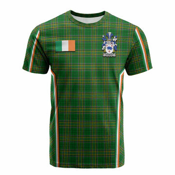 Crowley Irish Clan Coat of Arm Tartan Cotton T-shirt Flag Style