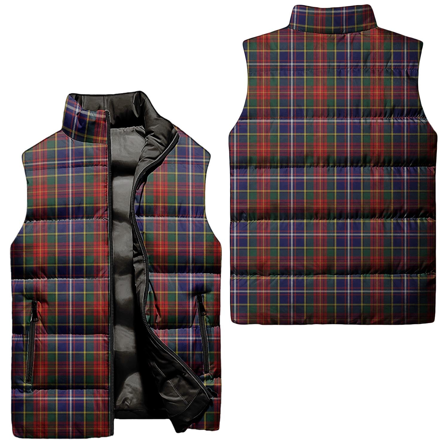 Crozier Tartan Sleeveless Puffer Jacket Unisex - Tartan Vibes Clothing