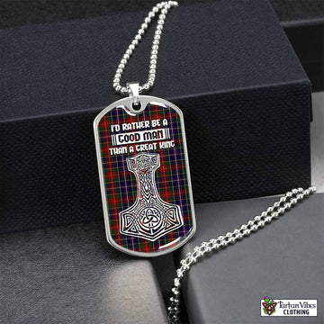 Crozier Tartan Dog Tag Necklace Viking Mjolnir Style Silver No - Tartan Vibes Clothing