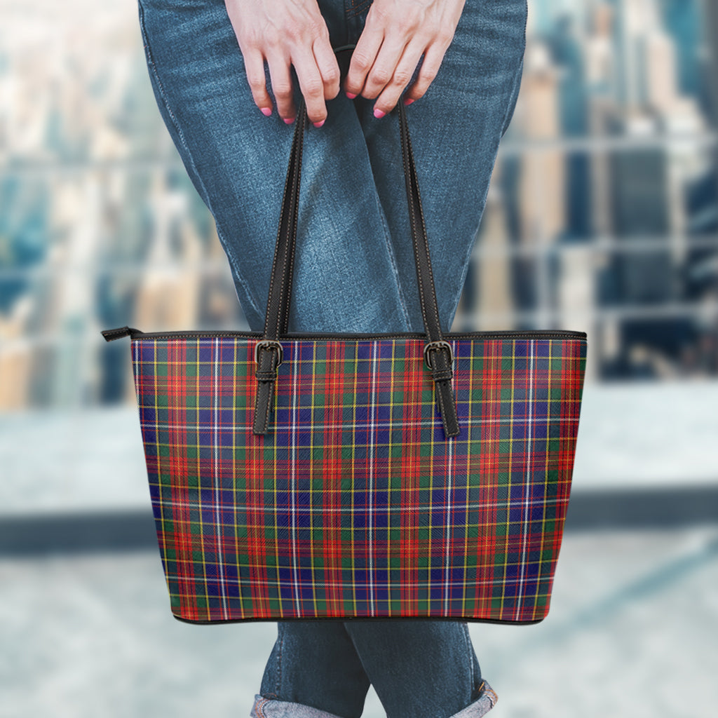 Crozier Tartan Leather Tote Bag - Tartan Vibes Clothing