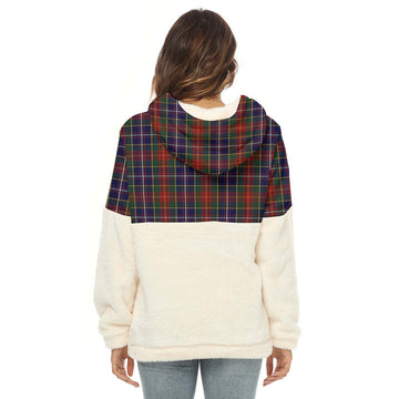 Crozier Tartan Half Style Women's Borg Fleece Hoodie with Half Zip