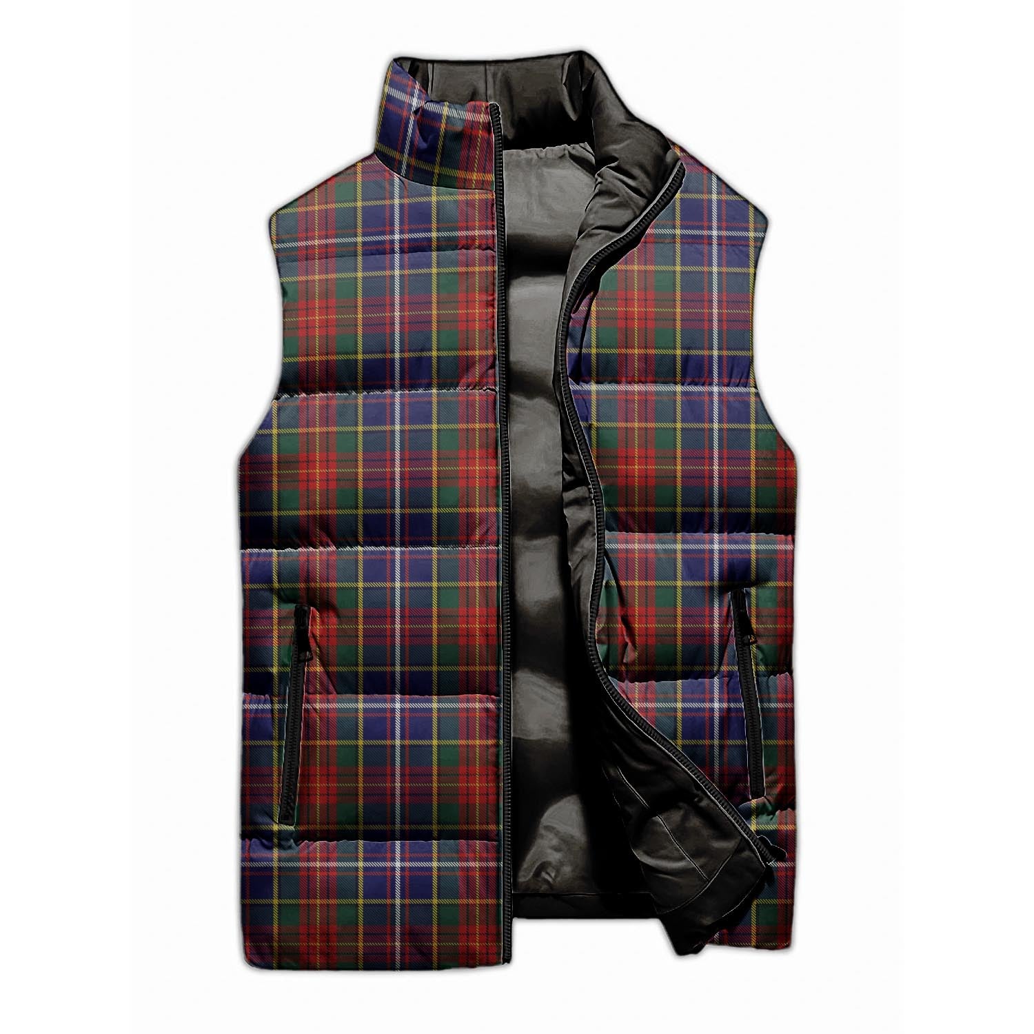 Crozier Tartan Sleeveless Puffer Jacket Unisex M - Tartan Vibes Clothing