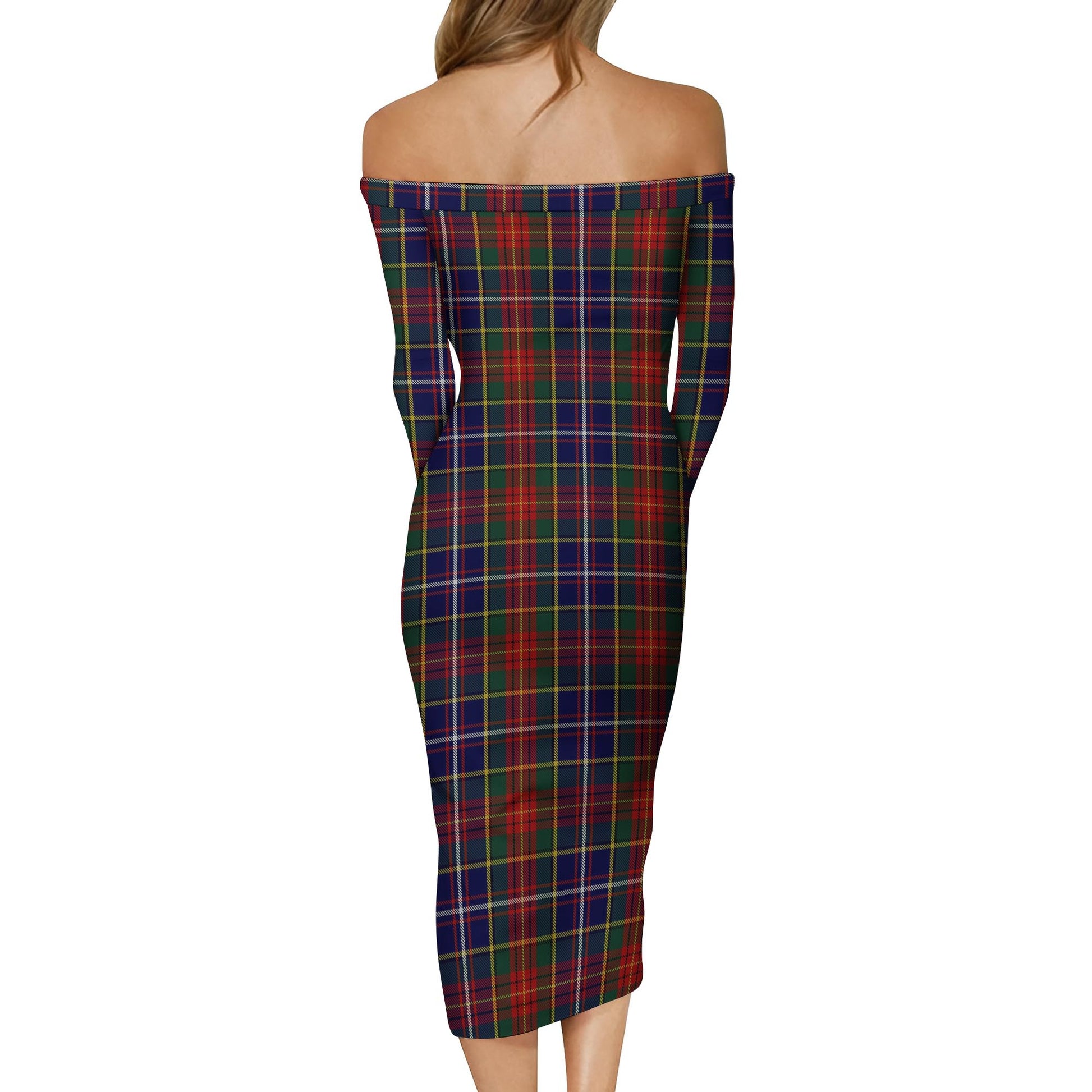 Crozier Tartan Off Shoulder Lady Dress - Tartan Vibes Clothing